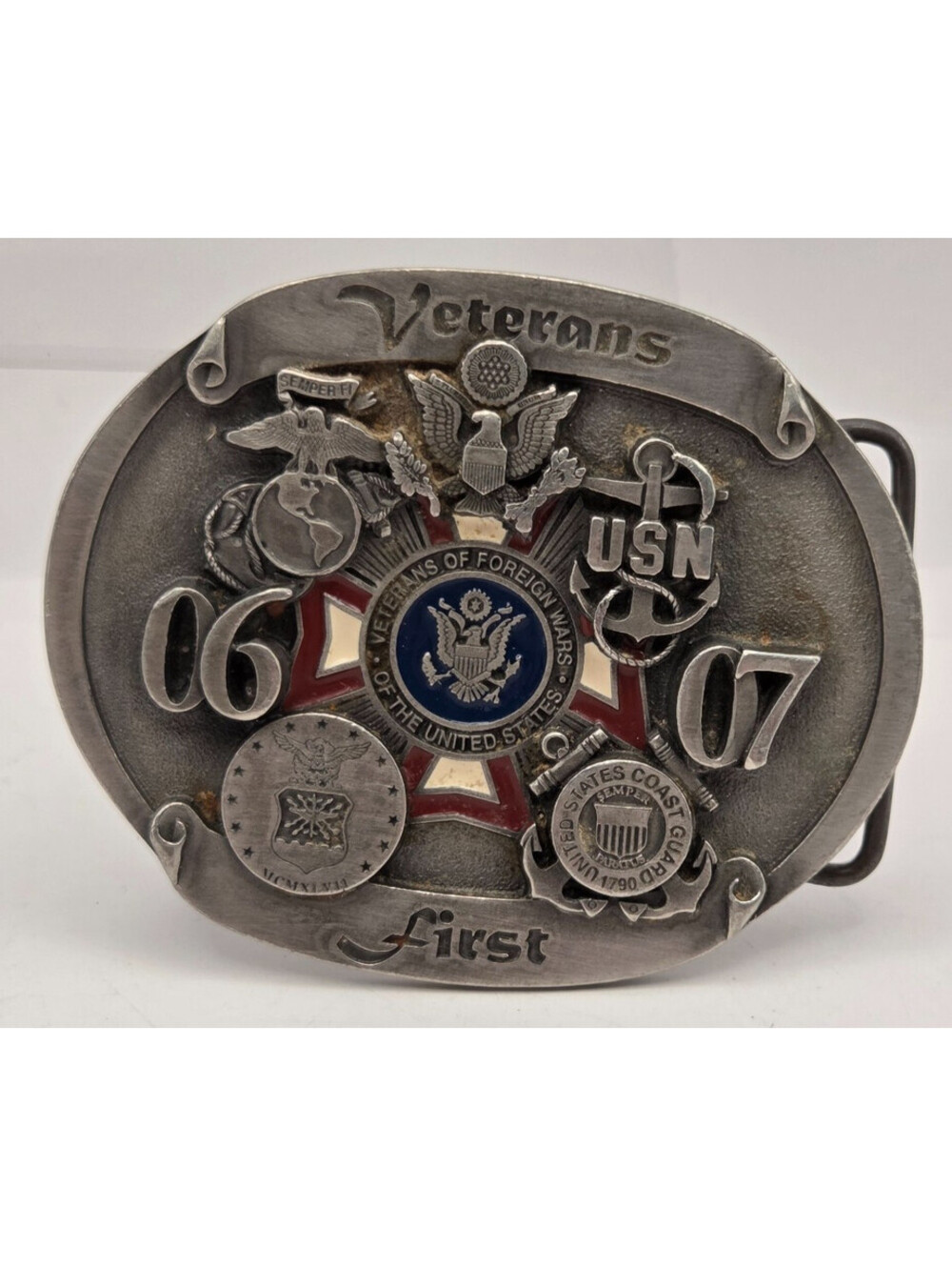 2006 Veterans First VFW Limited Edition Belt Buckle #854/6000 Made USA